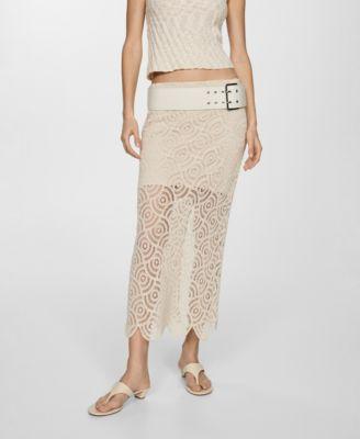 Mango Womens Crochet Midi Skirt Product Image