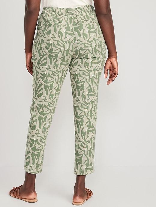 High-Waisted Linen-Blend Cropped Taper Pants product image