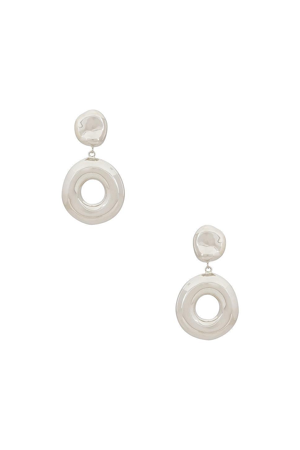 AGMES Donut Earrings in Metallic Silver product image