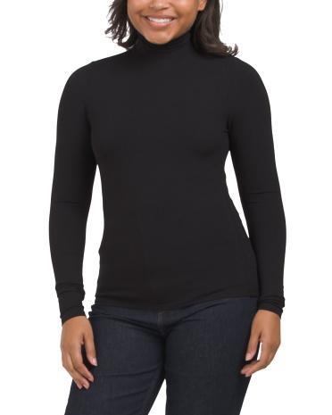 Long Sleeve Rib Knit Turtleneck Top For Women product image