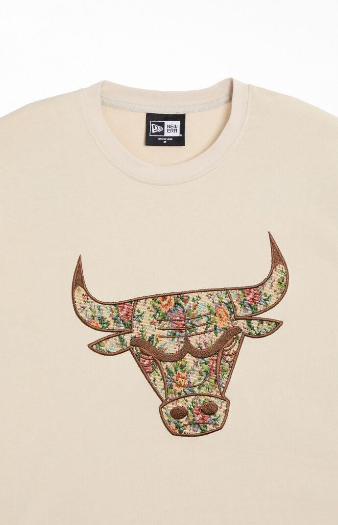 New Era Mens Chicago Bulls Floral Embroidered T-Shirt Product Image