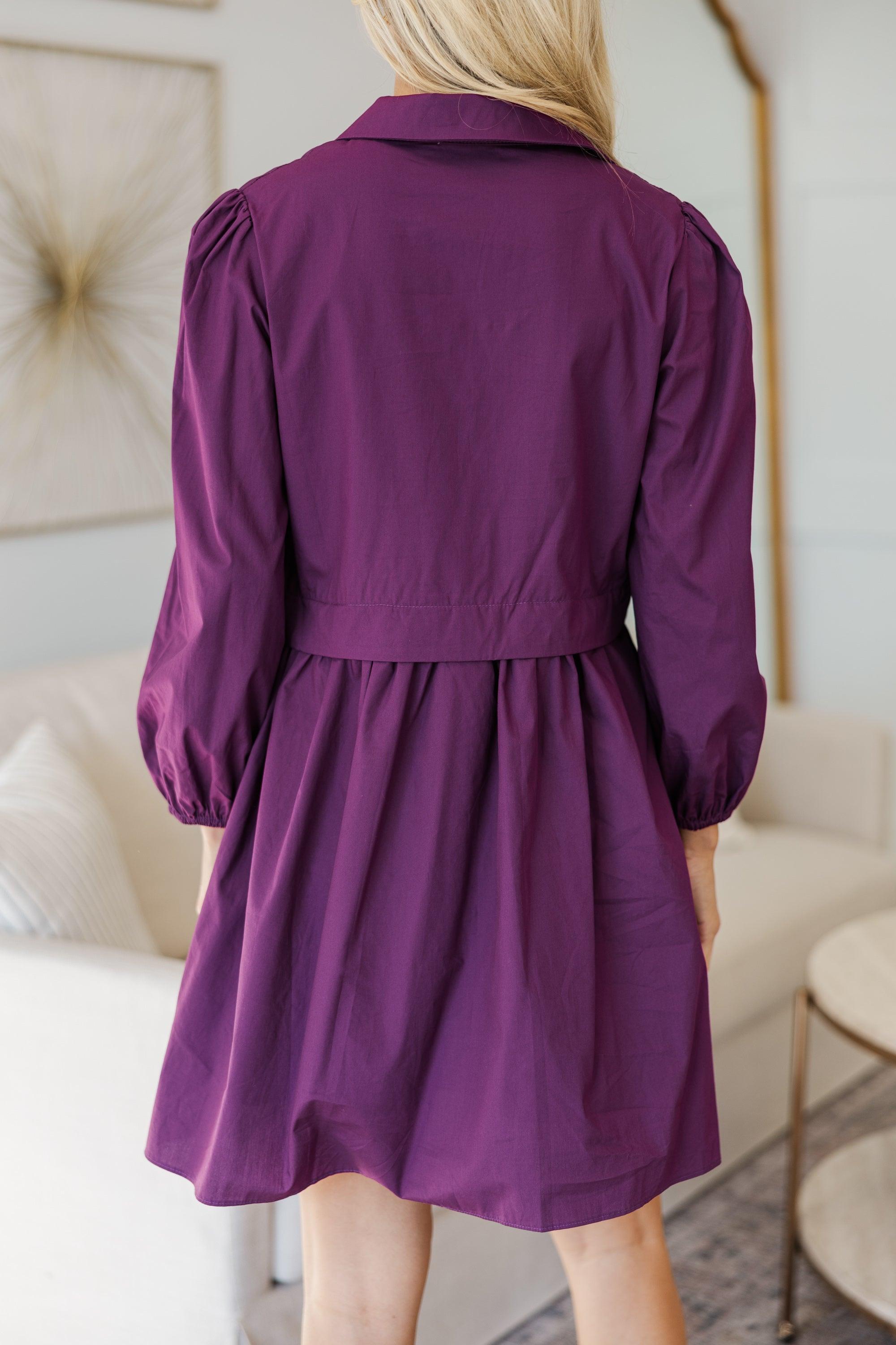 NURSING COLLECTION: Lots Of Love Plum Purple Shirt Dress Female Product Image