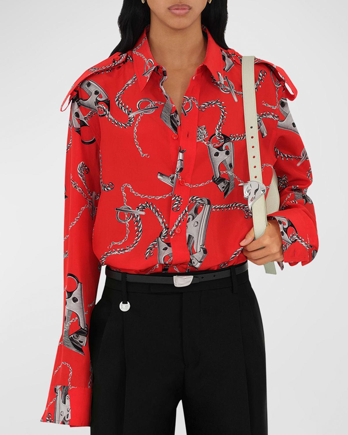 Womens Knight Hardware Silk Shirt Product Image