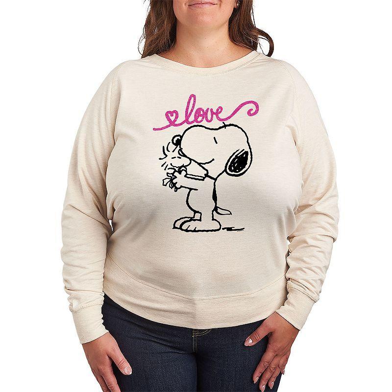 Plus Size Peanuts Valentines Snoopy Love Graphic Tee, Womens Product Image