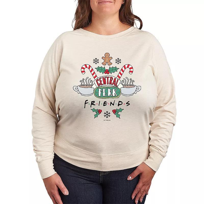 Plus Size Friends Holiday Central Perk Lightweight French Terry Sweatshirt, Womens Product Image