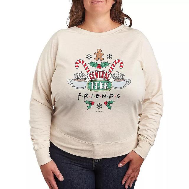 Plus Size Friends Holiday Central Perk Lightweight French Terry Sweatshirt, Womens Product Image