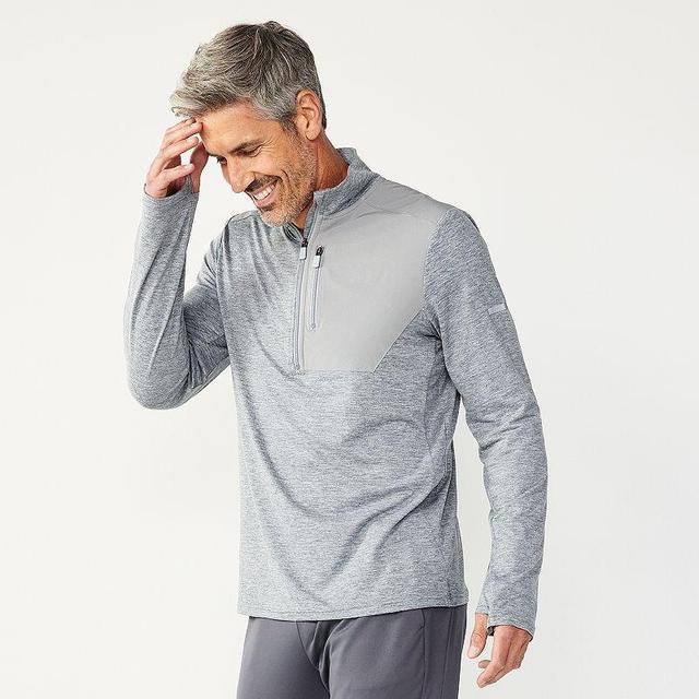 Mens Tek Gear Mixed Media Pullover Smokey Grey Product Image