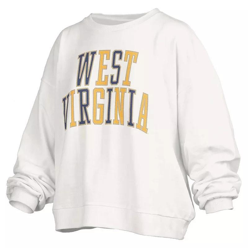 Womens Pressbox West Virginia Mountaineers Janise Waist Length Oversized Pullover Sweatshirt Product Image