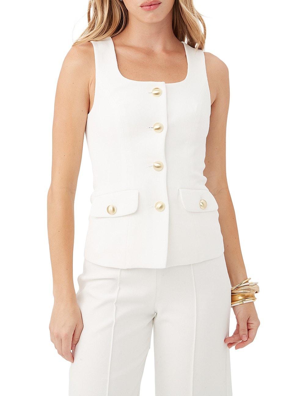 Womens Juliette Tailored Sleeveless Button-Front Top Product Image