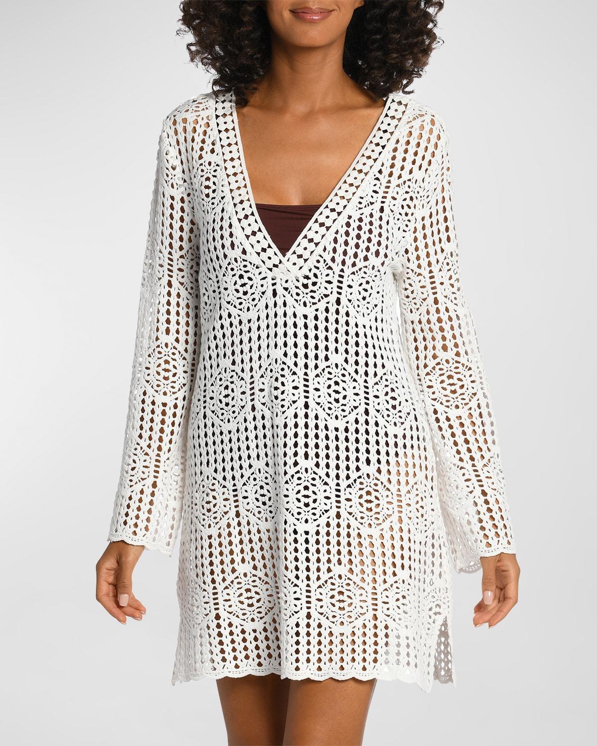 La Blanca Waverly Crochet Swim Cover Up Tunic Product Image