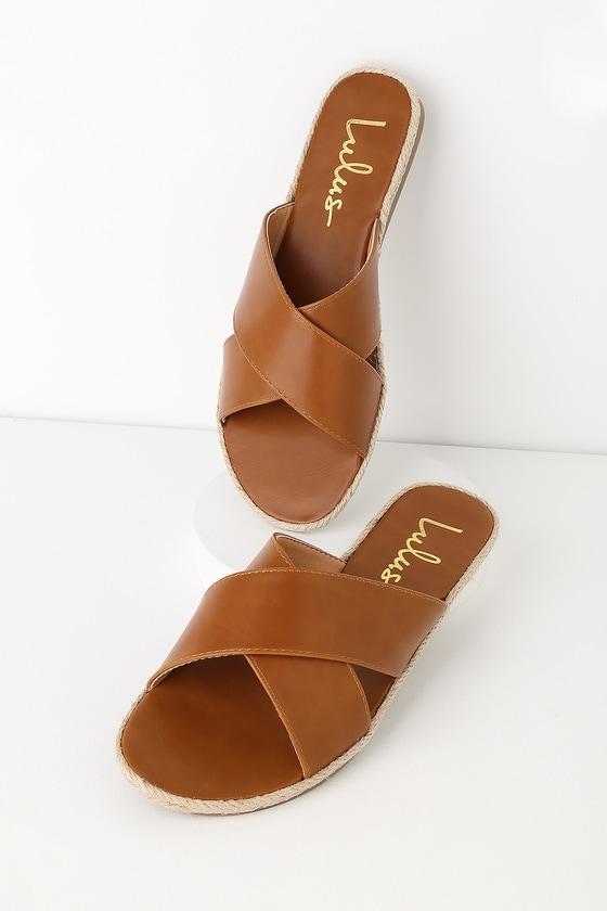 Koren Tan Espadrille Slide Sandals Product Image