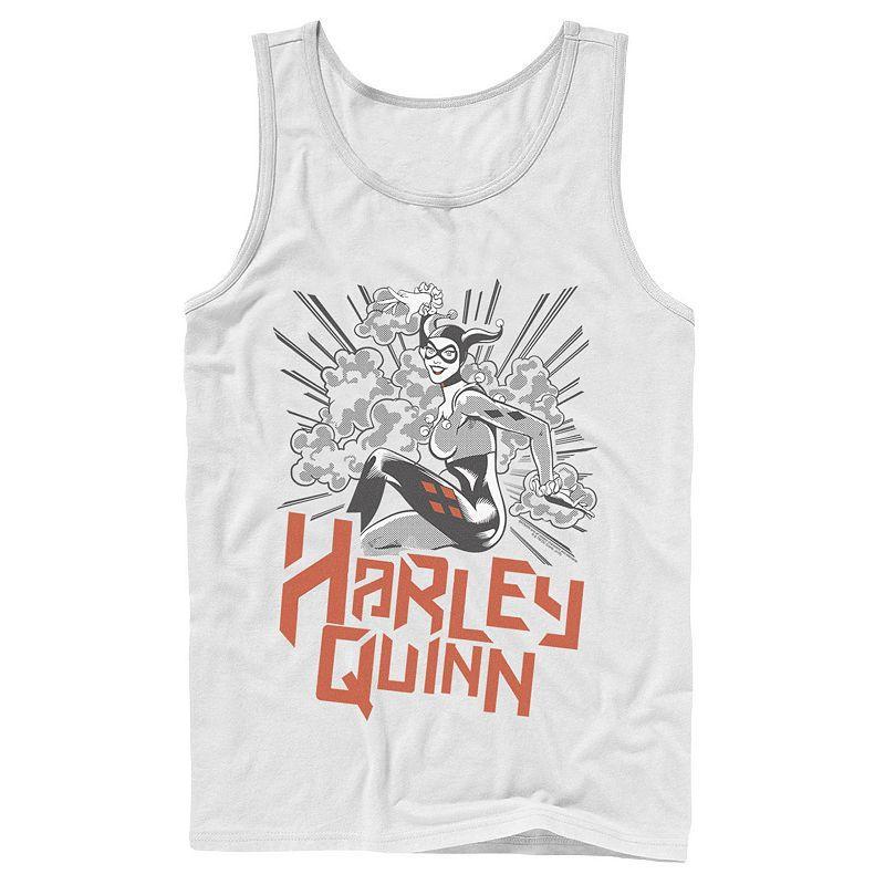 Mens DC Comics Harley Quinn Action Pose Tank Top Grey Product Image