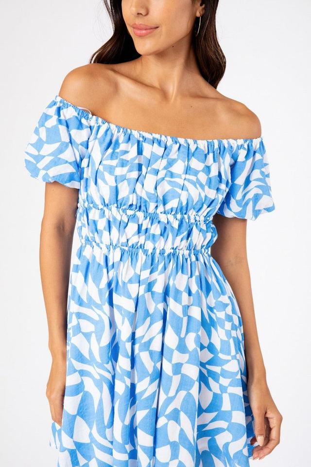 Blue Ditsy Dress Product Image