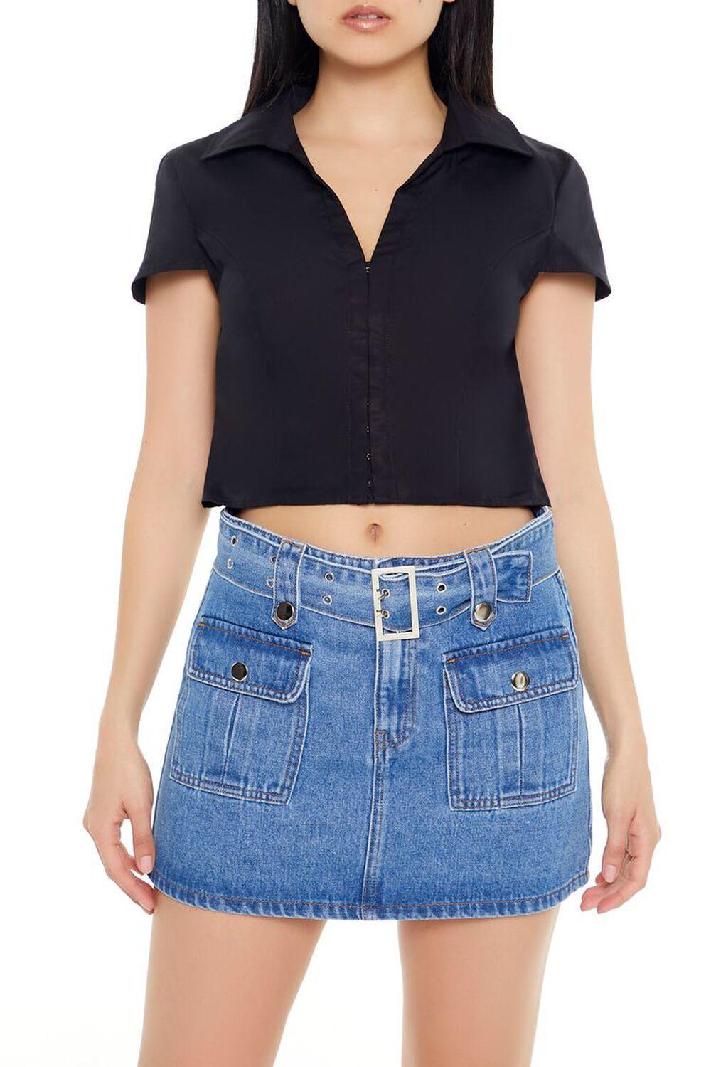 Poplin Cropped Shirt | Forever 21 Product Image