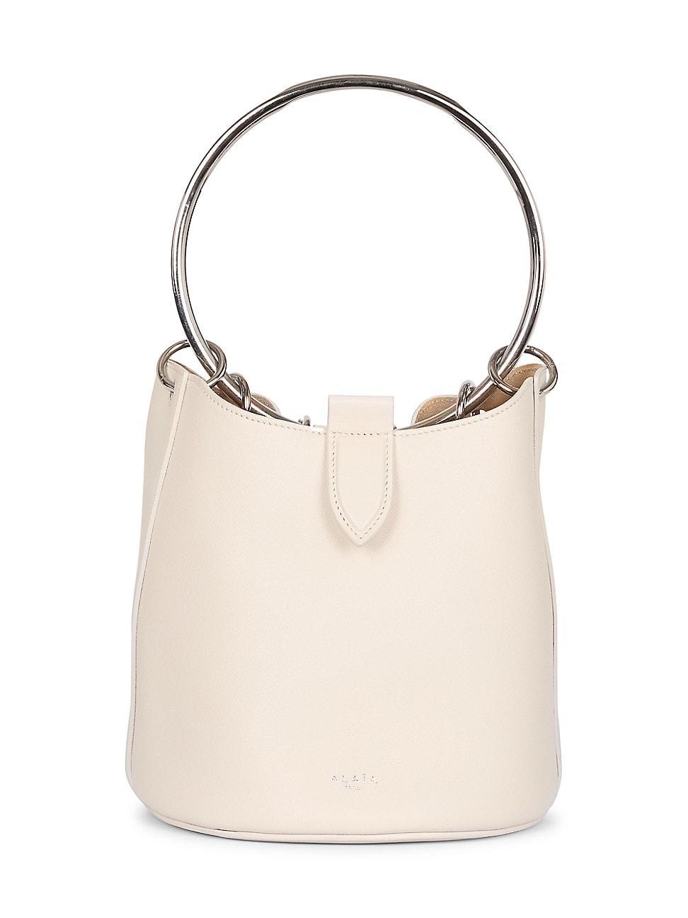 Womens Ring Medium Leather Bucket Bag Product Image