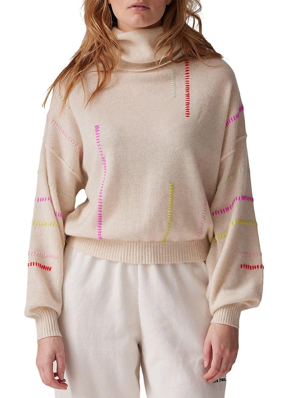 Womens Pop Stitch Easy Roll Cashmere Sweater Product Image