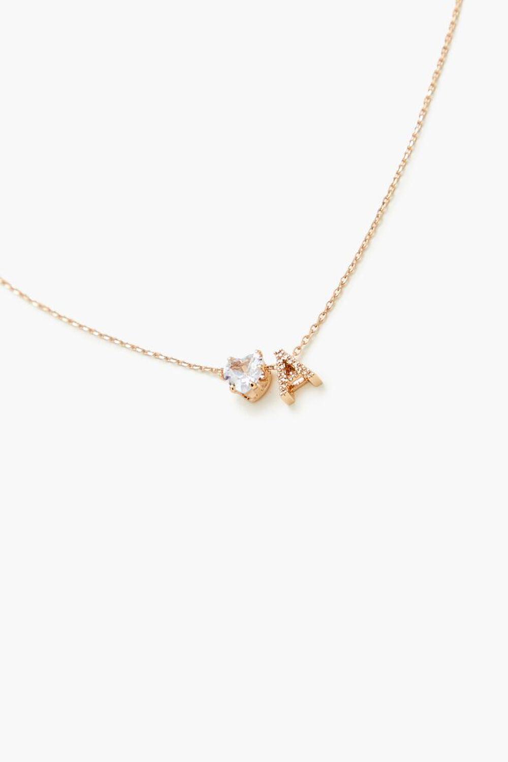 Faux Gem Initial Charm Necklace | Forever 21 Product Image