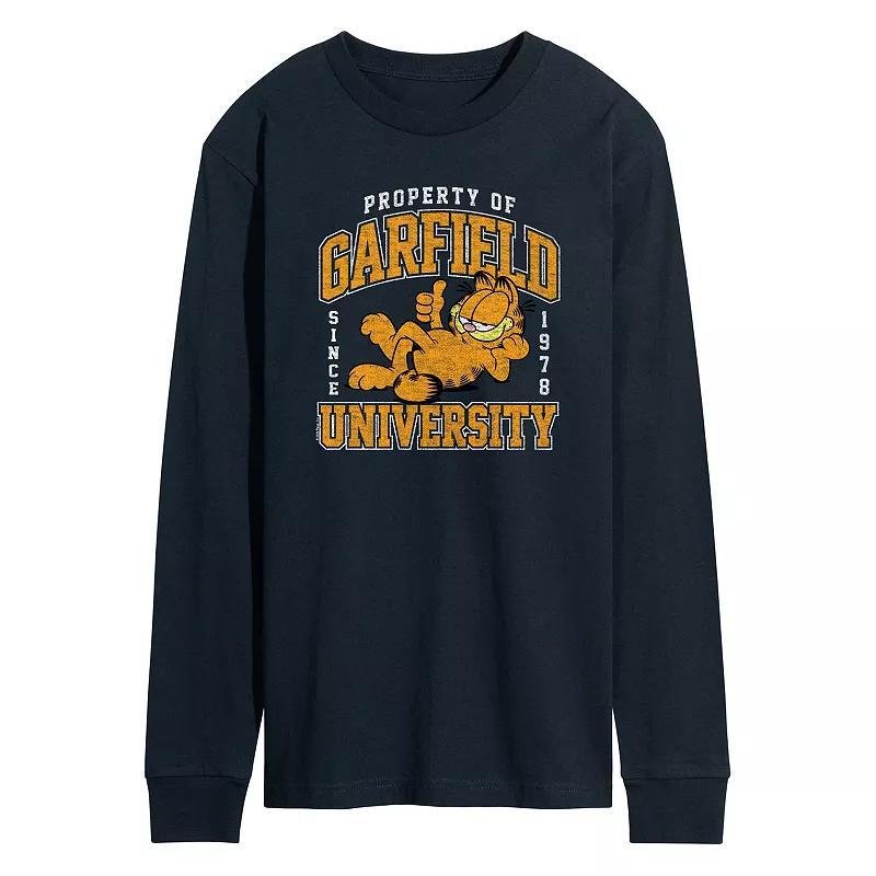 Mens Garfield Varsity Long Sleeve Graphic Tee Product Image