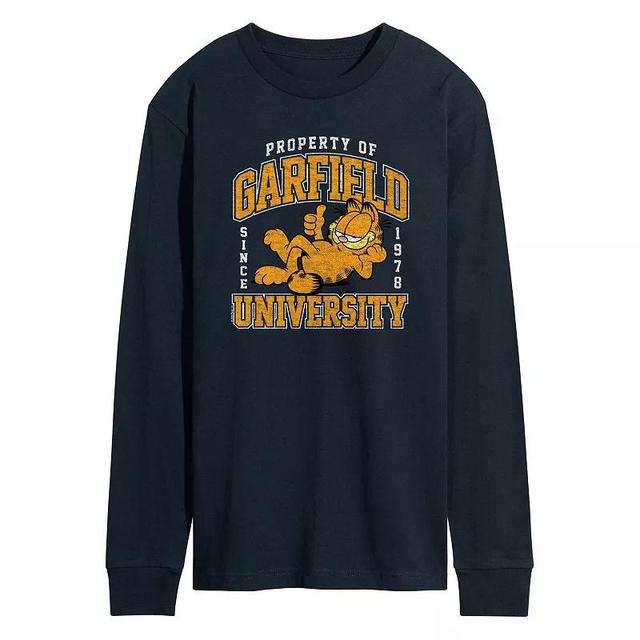 Mens Garfield Varsity Long Sleeve Graphic Tee Product Image