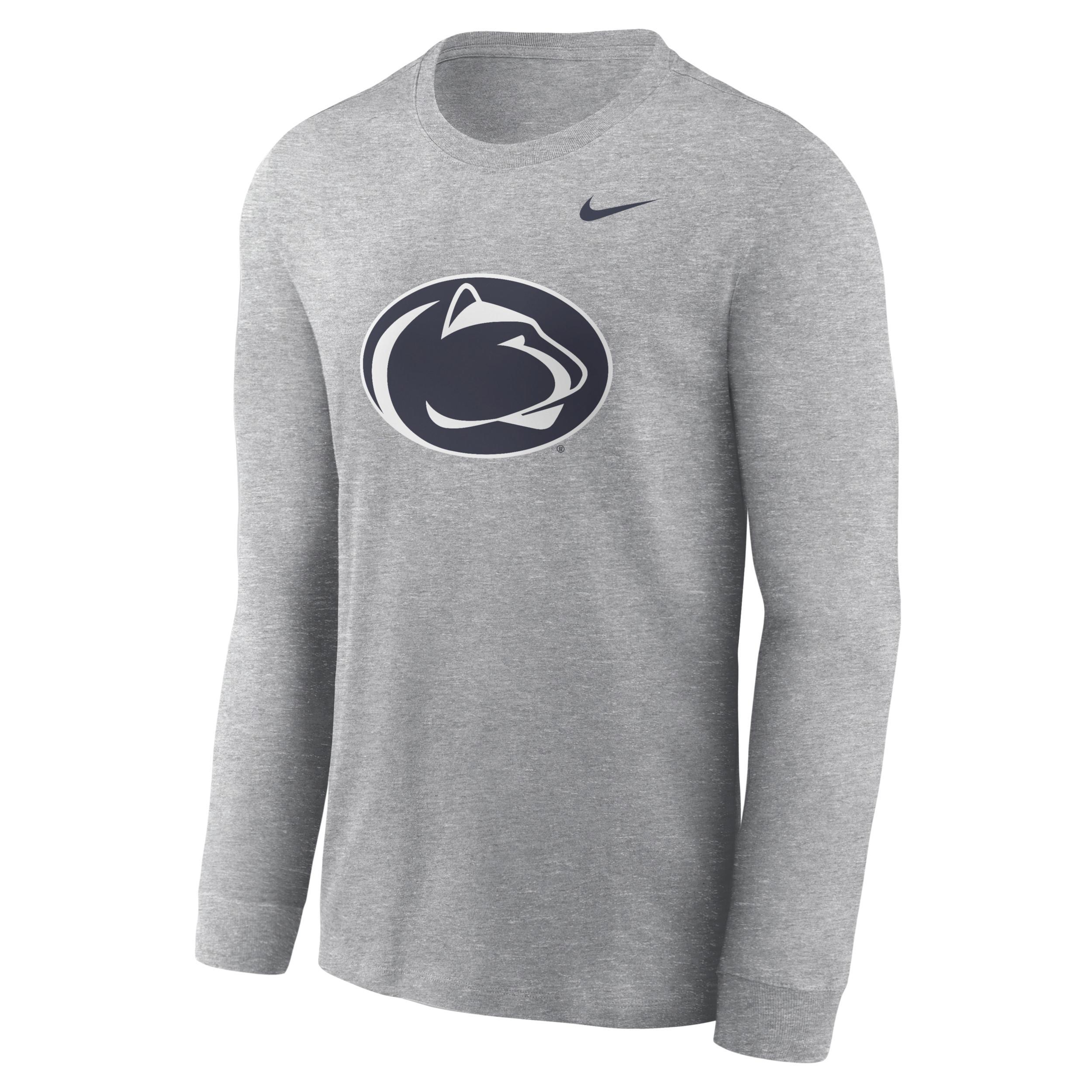 Mens Nike Heather Gray Ohio State Buckeyes Primary Logo Long Sleeve T-Shirt Product Image