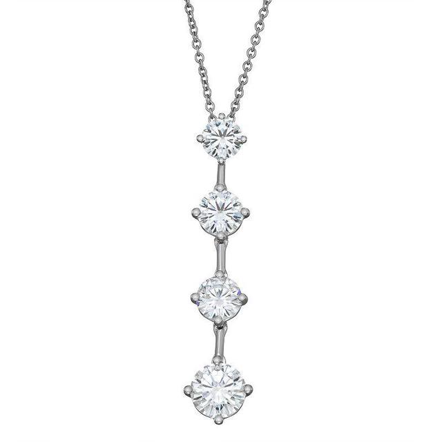 Charles & Colvard 2.13 Ct. T.w. Moissanite Drop Pendant Necklace In 14K White Gold, 18 In Product Image