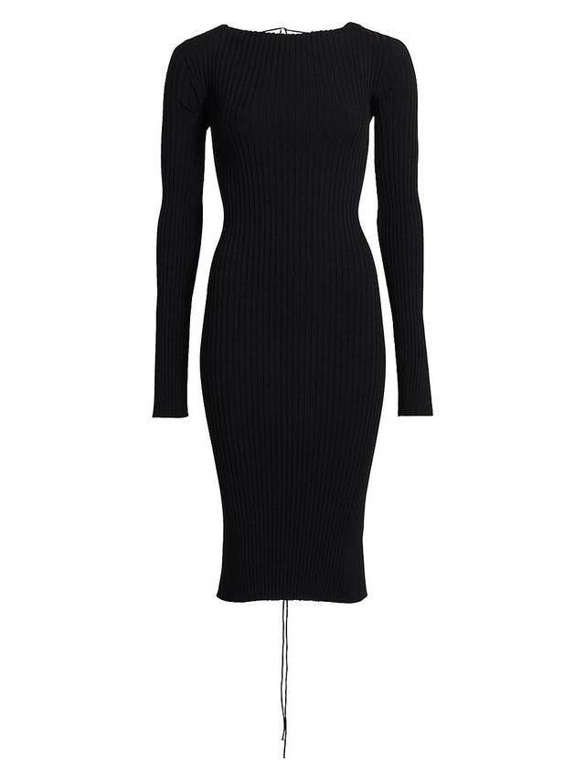 Womens Compact Lace-Up Midi-Dress Product Image