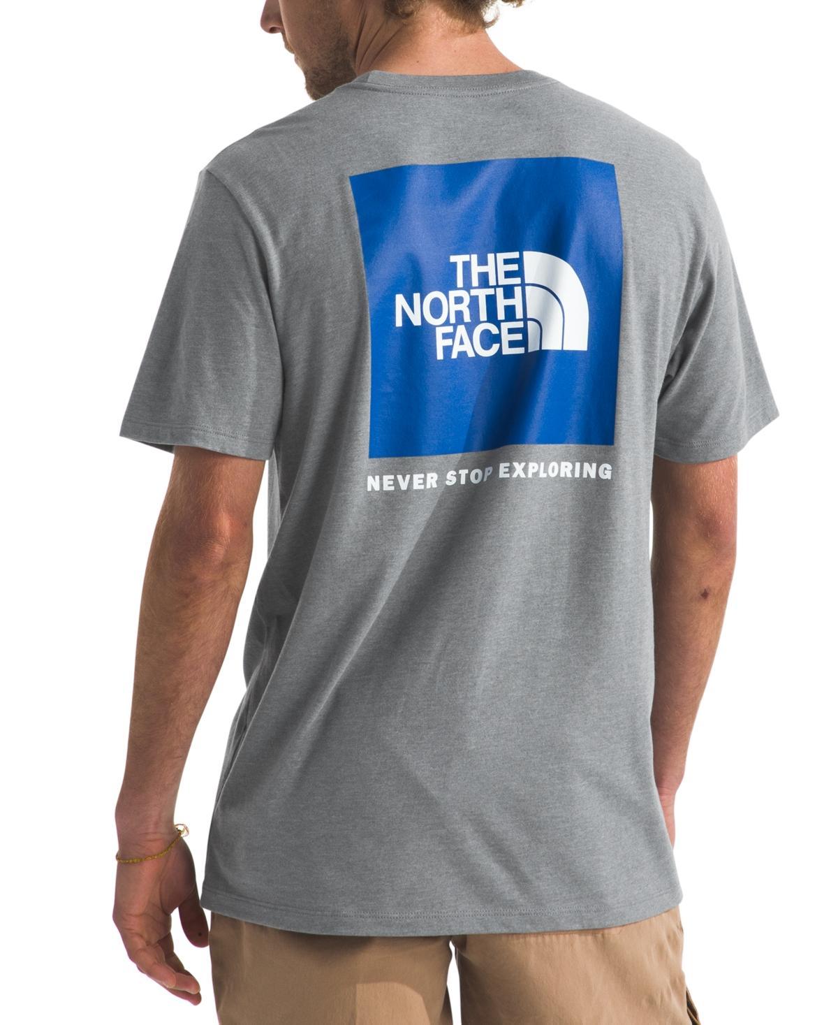 The North Face Mens Box Logo Crewneck Short-Sleeve T-Shirt - Gravel Product Image