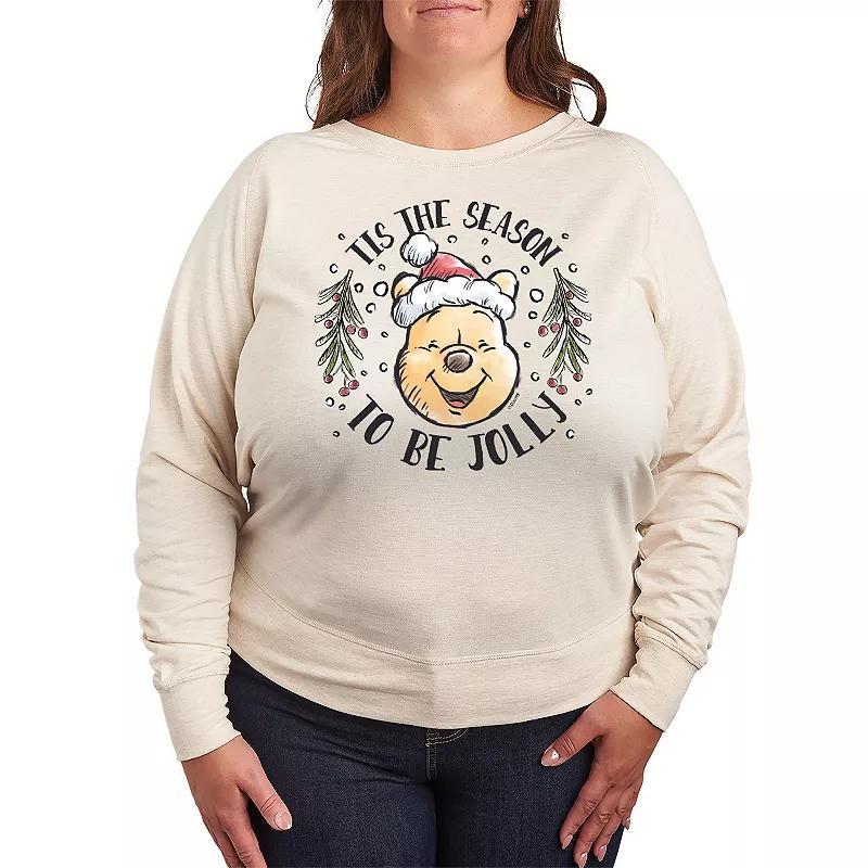 Disneys Winnie The Pooh Plus Size Tis The Season Lightweight French Terry Sweatshirt, Womens Product Image