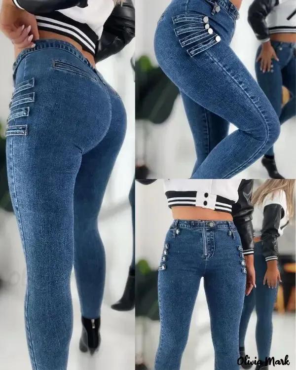 Olivia Mark – High waisted jeans with zip fly Product Image