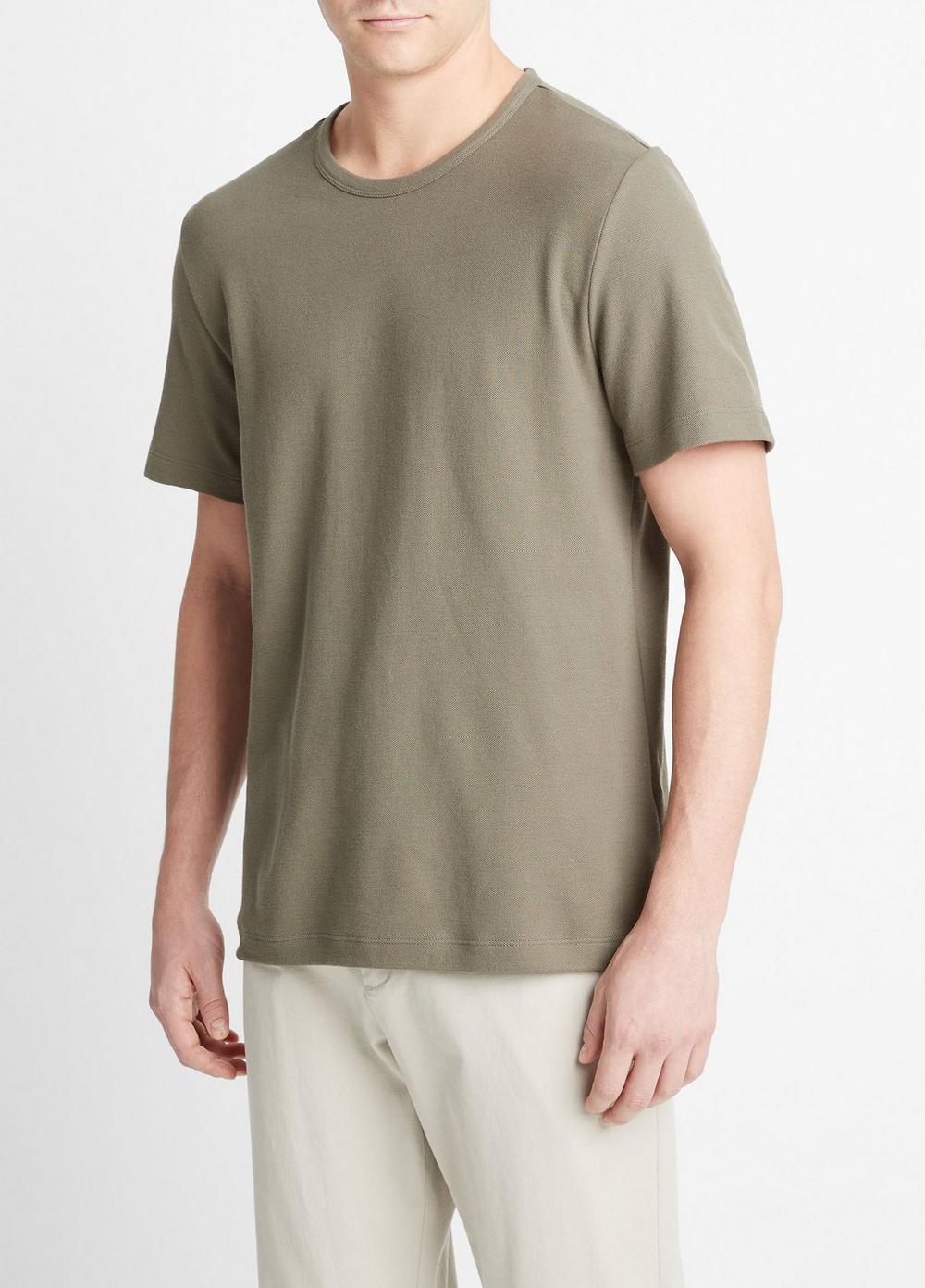 Pima Cotton Piqué Crew Neck T-Shirt Product Image