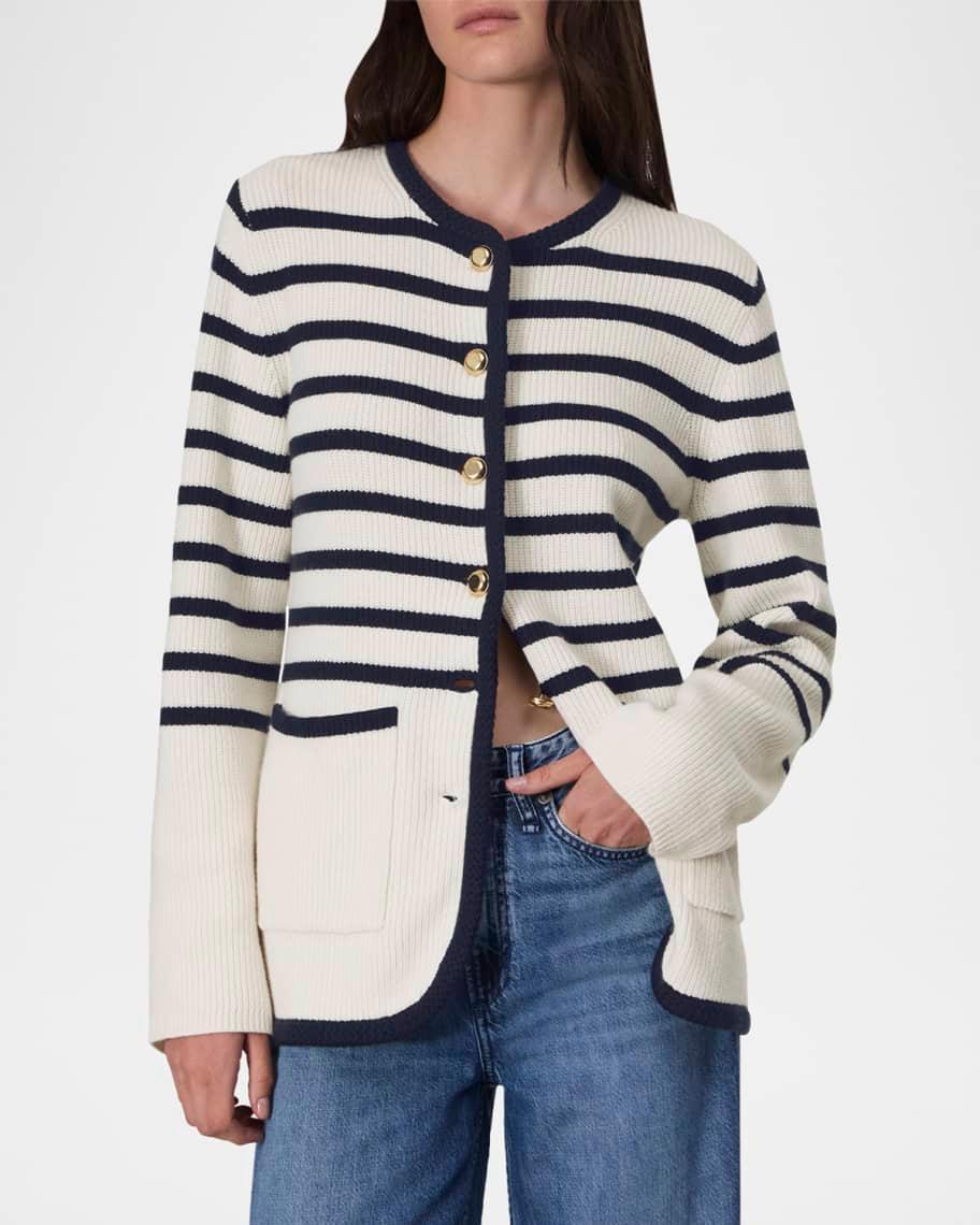 Nancy Stripe Wool Cardigan  Product Image