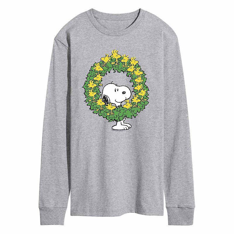 Mens Peanuts Wreath Tee Grey Grey Product Image