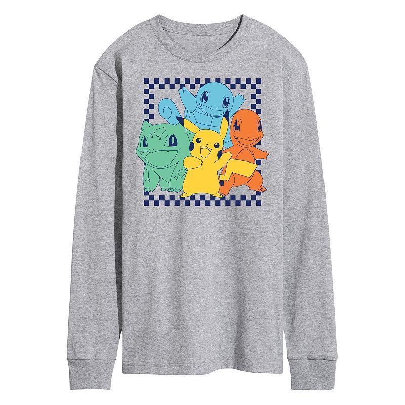 Mens Pokmon Group Long Sleeve Tee Med Grey Product Image