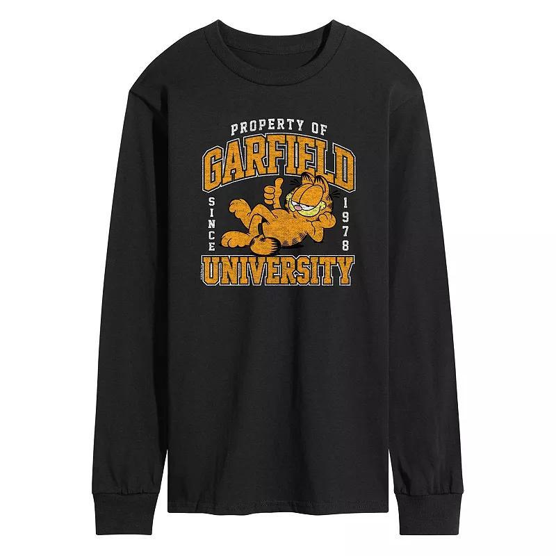 Mens Garfield Varsity Long Sleeve Graphic Tee Product Image