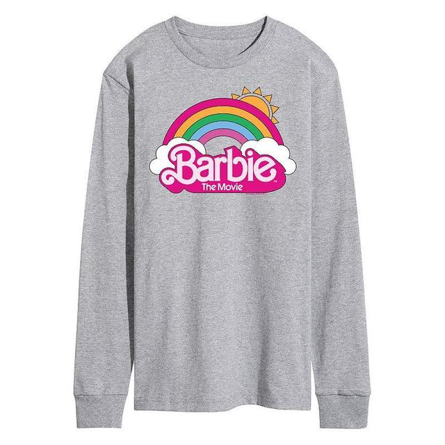 Mens Barbie Theatrical Logo Long Sleeve Graphic Tee Med Grey Product Image