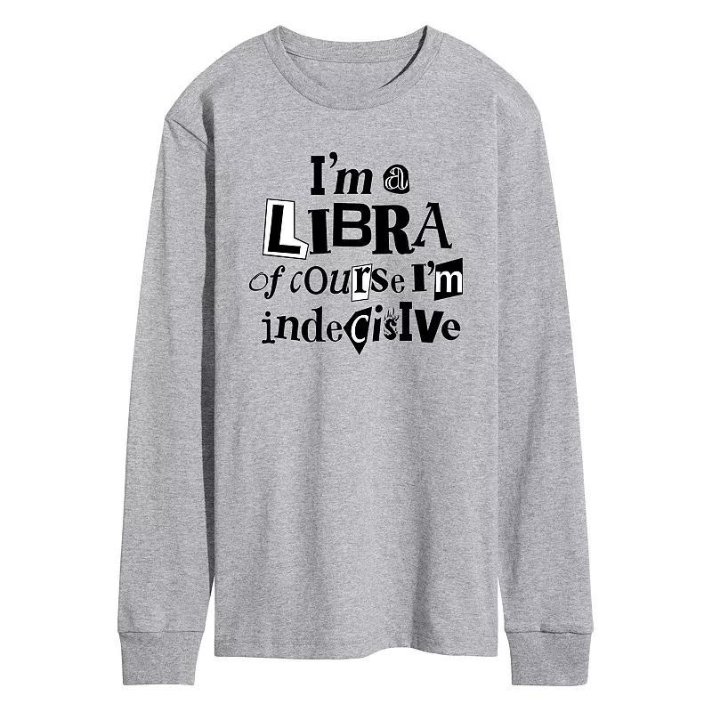 Mens Im A Libra Indecisive Long Sleeve Graphic Tee Grey Gray Product Image