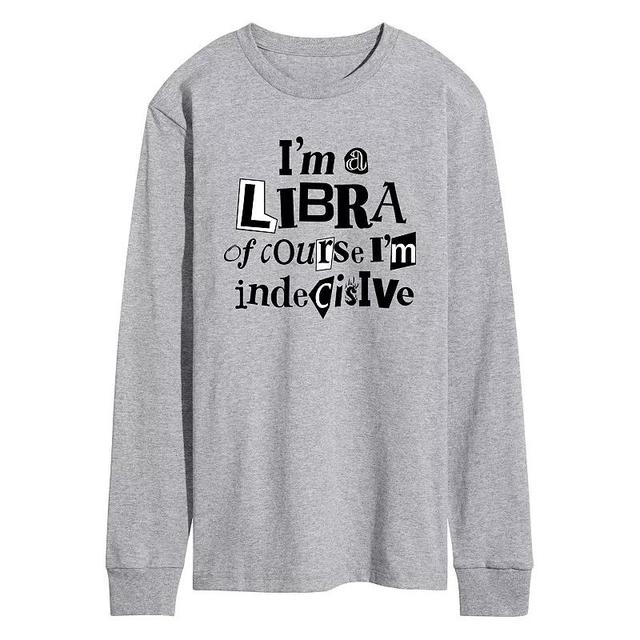 Mens Im A Libra Indecisive Long Sleeve Graphic Tee Grey Gray Product Image