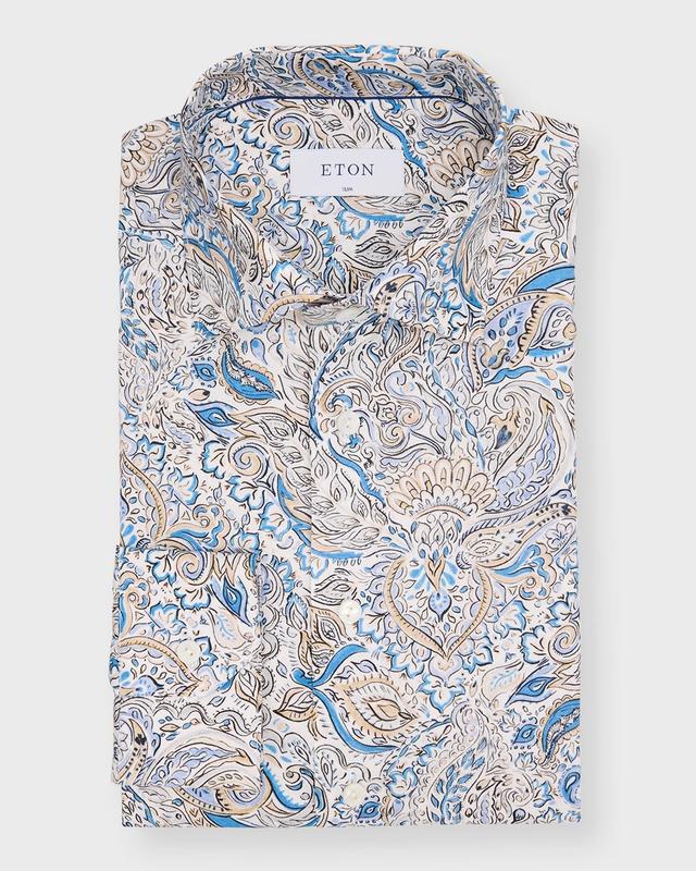 Mens Slim Fit Paisley-Print Shirt Product Image