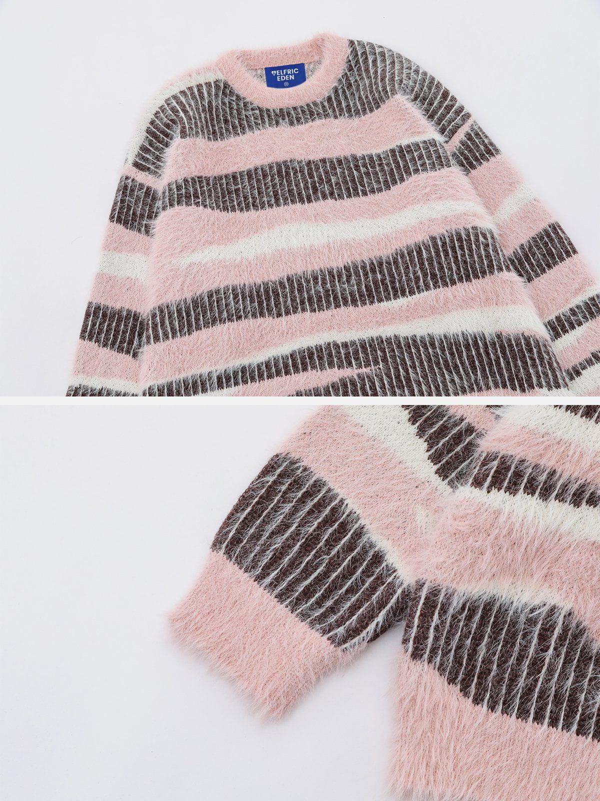 Aelfric Eden Creative Striped Patchwork Sweater Product Image