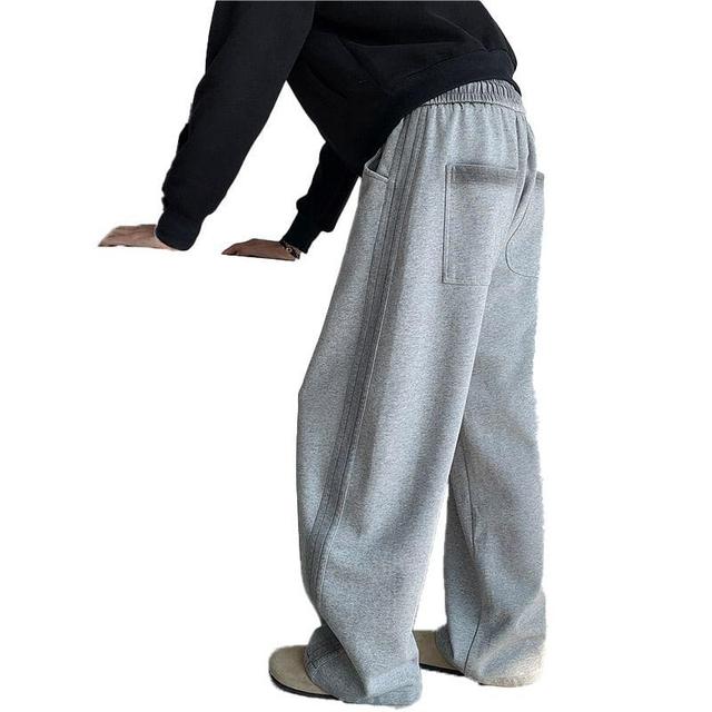 Drawstring Waist Wide Leg Sweatpants Product Image