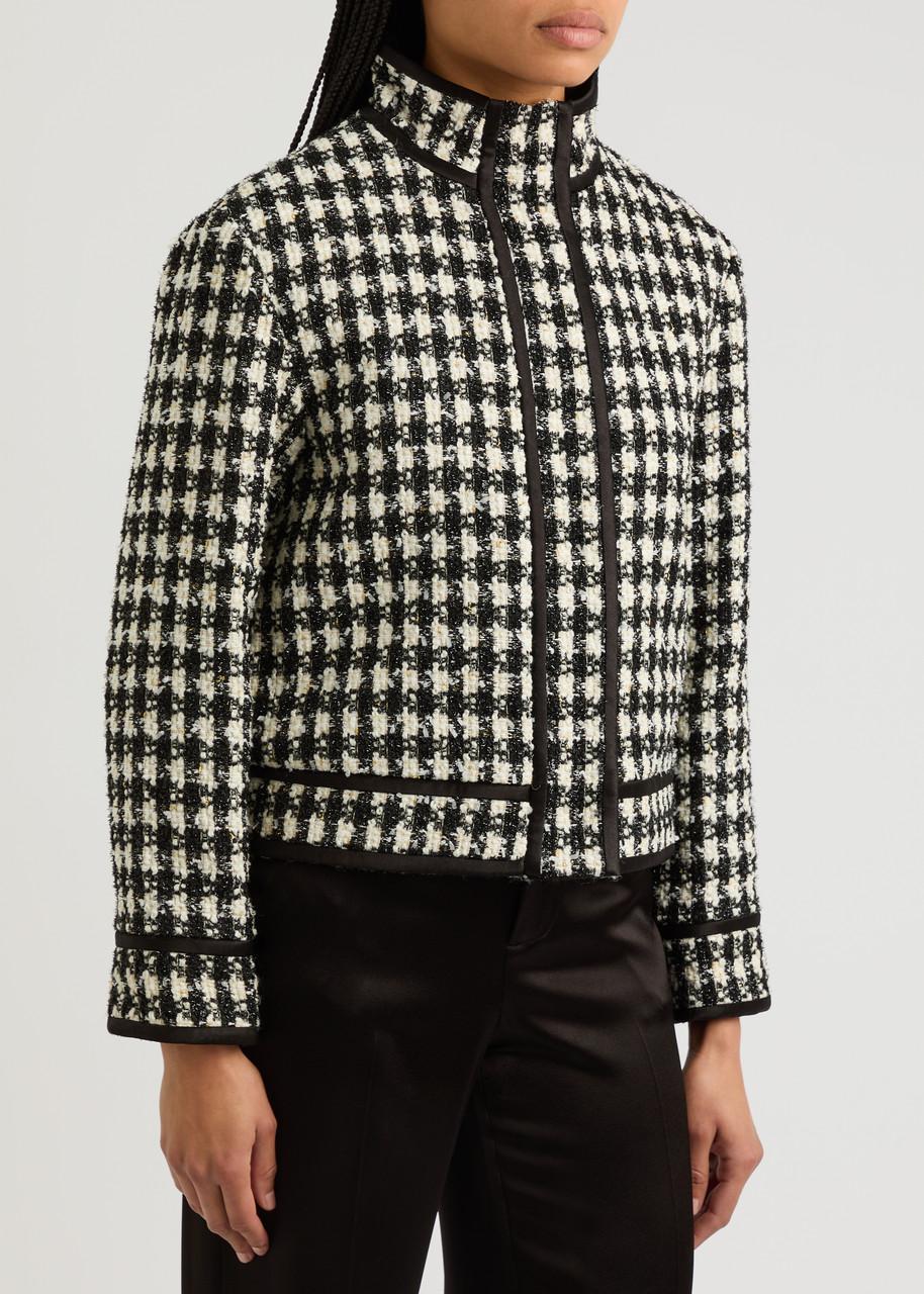 ALICE AND OLIVIA Corwin Boat Collar Jacket In Black And White Product Image