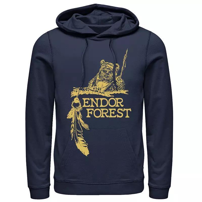 Mens Star Wars Ewok Endor Forest Hoodie Blue Product Image