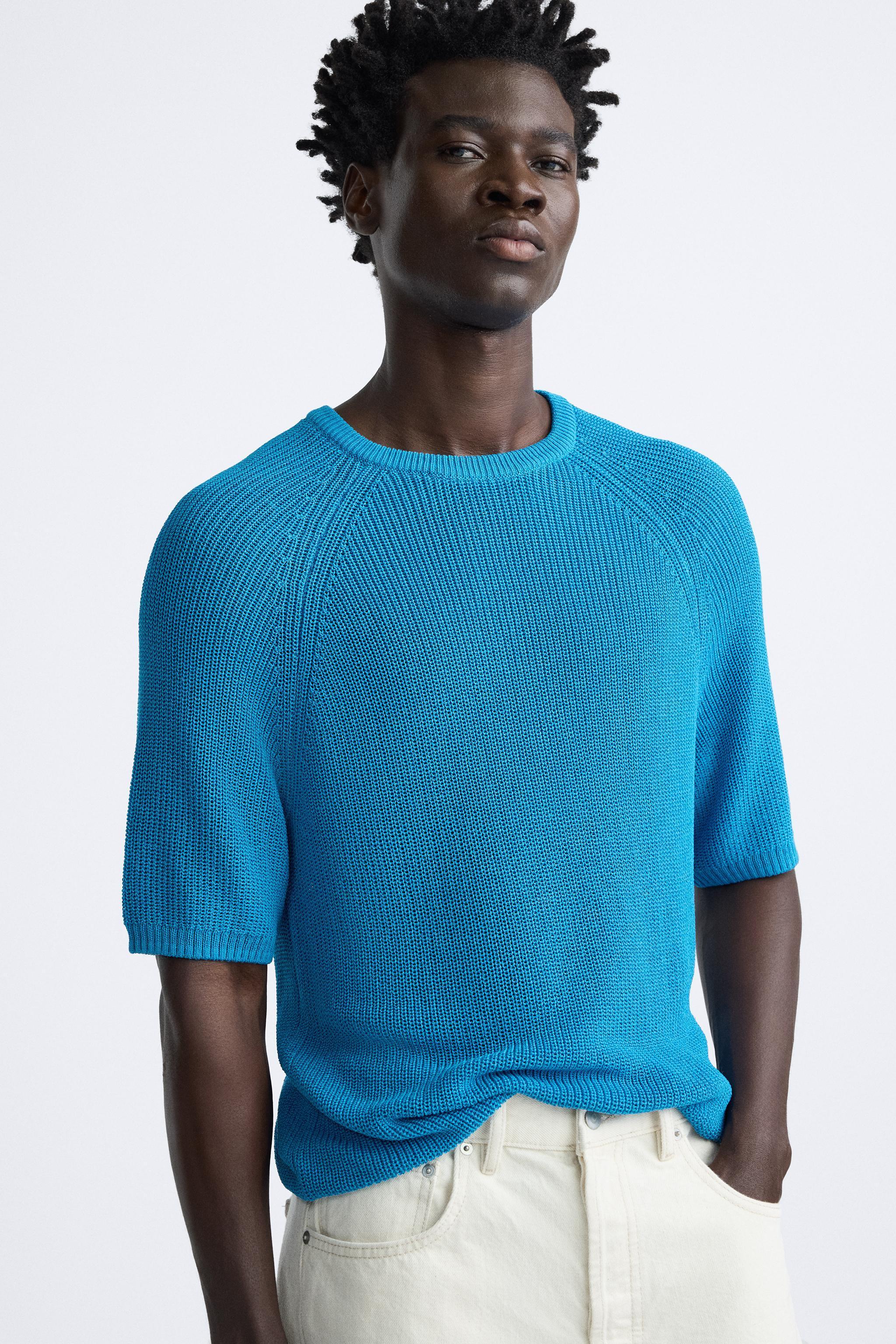 CROPPED FIT KNIT T-SHIRT Product Image