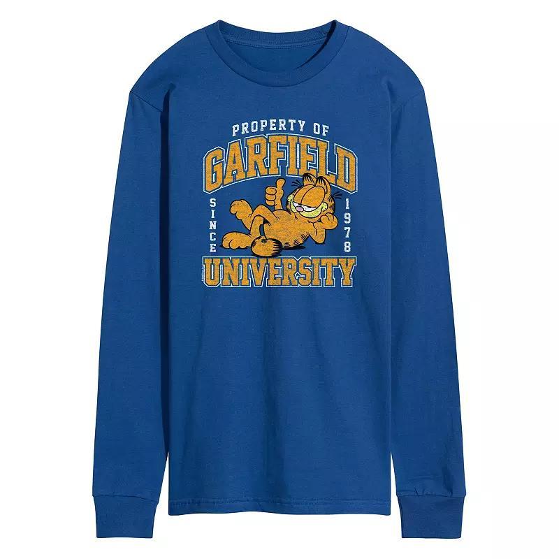 Mens Garfield Varsity Long Sleeve Graphic Tee Product Image