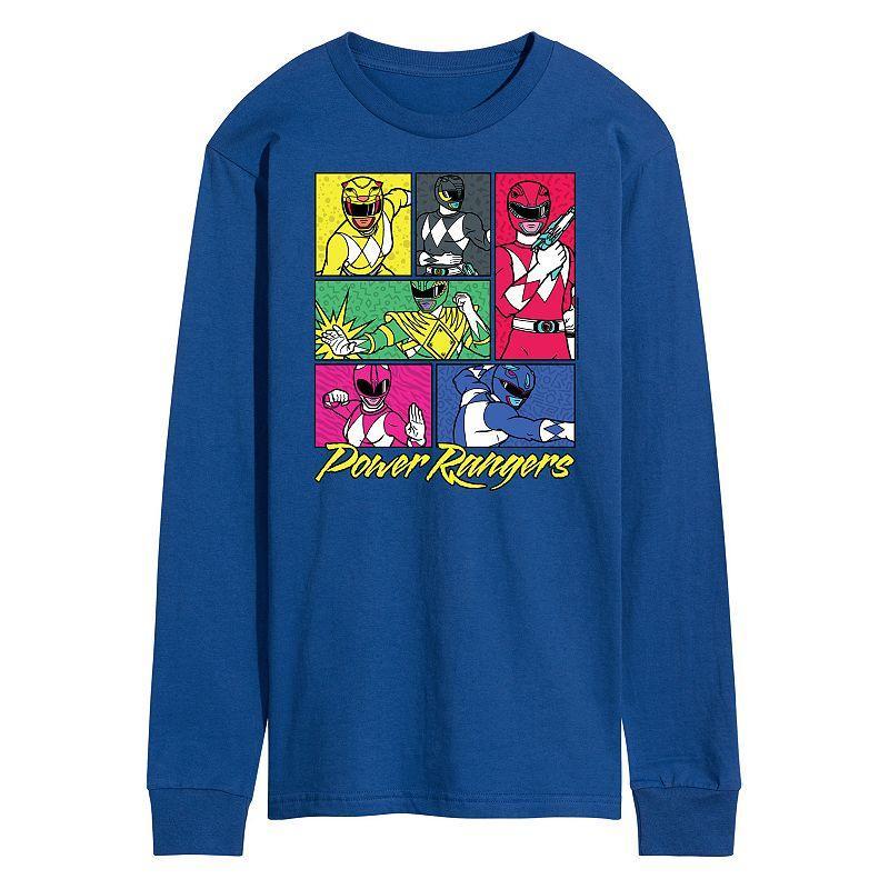 Mens Power Rangers Grid Long Sleeve Graphic Tee Product Image