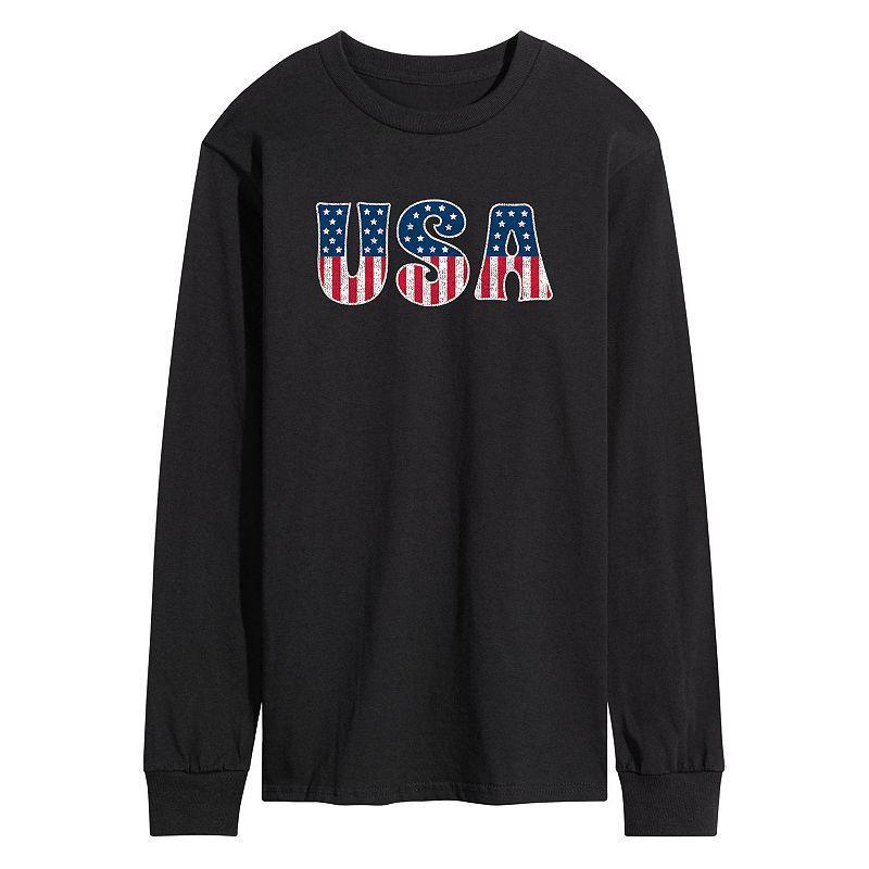 Mens USA Long Sleeve Graphic Tee Product Image