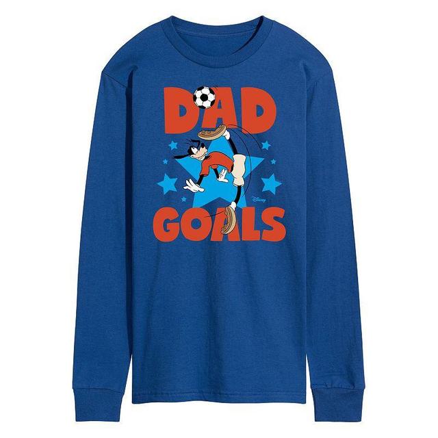 Disneys Goofy Dad Goals Long Sleeve Graphic Tee, Mens Med Grey Product Image