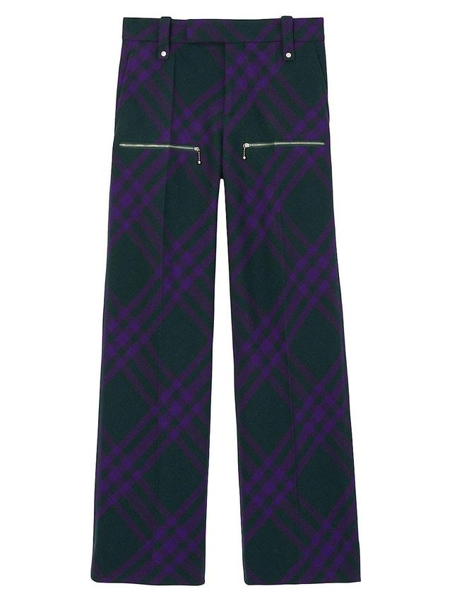 Mens Check Wool Pants Product Image