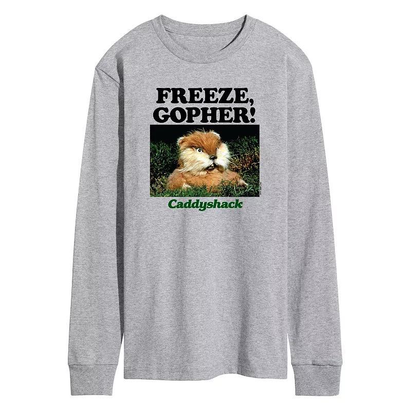 Mens Caddy Shack Freeze Gopher Long Sleeve Graphic Tee Grey Gray Product Image