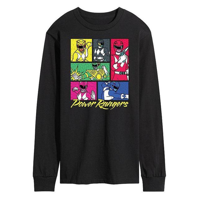 Mens Power Rangers Grid Long Sleeve Graphic Tee Product Image